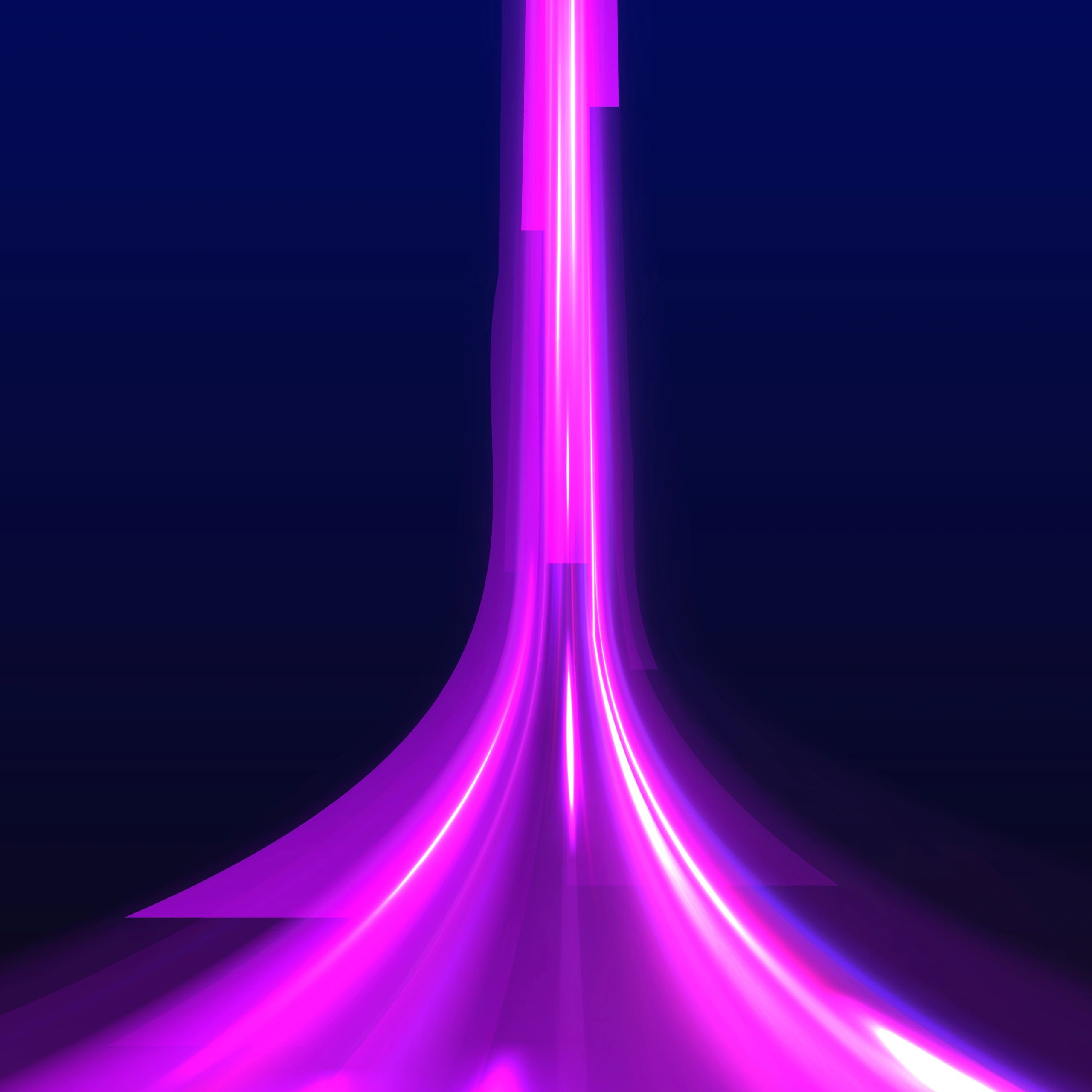 Isometric AI chipset with neon light trails on a circuit board